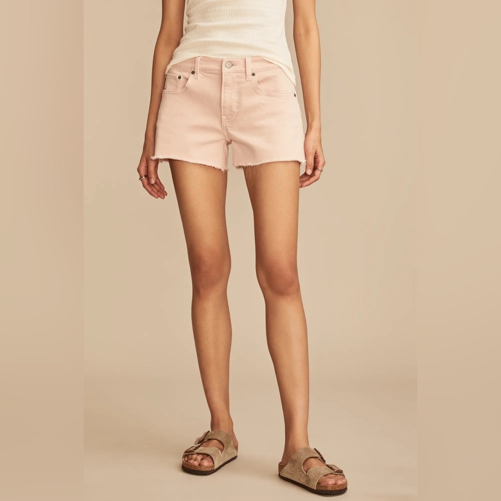 Lucky Brand Pink Festival Denim Shorts Size 6/28 Mid Rise NWT Blush Wash - Picture 1 of 11